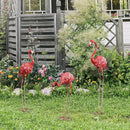XONOR Metal Flamingo Garden Statues Large Red Flamingo Yard Art Outdoor Sculptures for Home Patio Lawn Backyard Décor, Set of 3 by GreenHaven Gardens