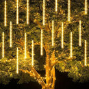 TW SHINE Christmas Meteor Shower Lights Outdoor, 288 LED 12" 8 Tubes Waterproof Christmas Lights Outdoor Plug in, Snow Falling Rain Icicle Xmas Lights Decorations, Warm White by GreenHaven Gardens