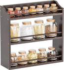 3 Tier Bamboo Wood Spice Rack, Seasoning Bottles Jars Organizer Shelf for Spices or Craft Supplies, Kitchen Counter or Wall Mounting (Brown) by CozyNest Decor