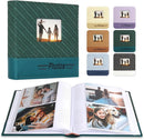 RECUTMS 4x6 Photo Album 200 Photos Memo, Photo Album with Writing Space, Leather Cover Window, 200 Picture Photo Album for Wedding Family Baby Christmas Valentine's Day Anniversary (Dark Green) by TinyTreasures Baby Boutique