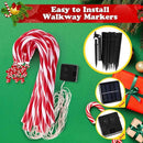 12 Pack Christmas Candy Cane Lights Outdoor Solar Pathway Lights Christmas Decorations Waterproof Driveway Walkway Markers Yard Garden Home Xmas Decor, 2-in-1 Rechargeable Solar Power by GreenHaven Gardens