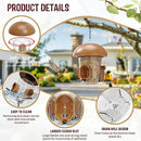 LONA Bird Feeders for Outdoors Hanging – 3 Separate Compartments, 3 Feeding Ports, Weatherproof Dome & 3 Ways to Hang, Large Capacity for Cardinals/Finches (Brown by CozyNest Decor