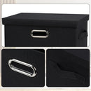 Medium 15" 21 Quart Collapsible Stackable Storage Bins with Lids, 5 Packs Black Foldable Fabric Closet Storage Boxes with Lids, Lidded Heavy-duty Linen Baskets(15x11x8) by TinyTreasures Baby Boutique