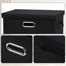 Medium 15" 21 Quart Collapsible Stackable Storage Bins with Lids, 1 Pack Black Foldable Fabric Closet Storage Boxes with Lids, 4 Handles Heavy-duty Linen Cube Baskets for Bedroom by CozyNest Decor