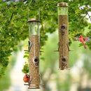 MIXXIDEA Metal Tube Bird Feeders for Outdoors - 6 Ports Hanging Feeder Attracts Wild Birds in Your Lawn, Garden, Balcony - Antique Copper - 1 Pack by CozyNest Decor