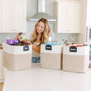 NaturalCozy 13x15x13 Kallax Storage Cubes Bins, 3 Pack | Cotton Rope Cube Storage Bin Woven Baskets for Organizing | Kallax Insert Storage Baskets for Shelves Organizer, Kids Toy, Closet Baby Nursery by TinyTreasures Baby Boutique