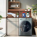 Royxen 2-Tier Washer Dryer Countertop,19.5" H Wood Washer and Dryer Topper with Shelf,Laundry Countertop Over Washer and Dryer, Universal Fit for Laundry Room Organization (Walunt, 54" WX27.5 D) by CozyNest Decor