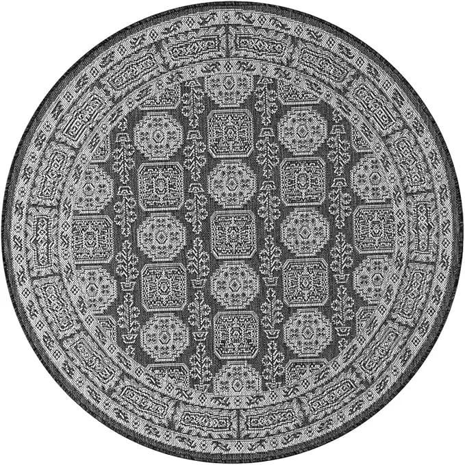 Keen Home Design Terrace Outdoor Round Rug - 5ft Round Washable Indoor/Outdoor Rug for Patio, Kitchen, Balcony, Beach, Garden, Deck and Porch, Size: 5'3" Round, photo 3 of 6
