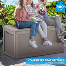 Large Deck Box 260 Gallon, Resin Patio Storage Box with Lockable Lid for Patio Furniture, Garden Tools, Pool Accessories, Weatherproof Outdoor Storage Bin, Brown by CozyNest Decor