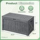 Greesum 120 Gallon Outdoor Storage Box with Lock - Large Resin Deck Box, Reinforced Lid for Garden, Patio, Lawn, Gray by GreenHaven Gardens