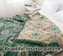 Boho Throw Blanket for Chair Couch Bed 90''x 98'', 100% Cotton Quilt Floral Mexican Blanket Muslin Gauze Blankets Super Soft Lightweight Versatile KnitWoven Bed Blanket for Home Decor by CozyNest Decor