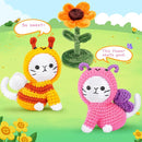 Crochet Kit for Beginners, 2PCS Cats Dressed as Bee and Butterfly Crochet Kits with Step-by-Step Video Tutorials, Beginner Crochet Kits for Kids and Adults, Animal Crocheting Kit for Starters by TinyTreasures Baby Boutique