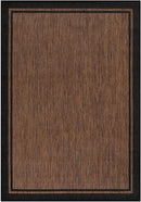 CAMILSON Indoor Outdoor Rug, 5x7 Bordered Nut Brown Black Modern Area Rugs for Indoor and Outdoor Patios, Kitchen and Hallway Mats, Washable Porch Deck Outside Carpet (Bordered Nut Brown Black, 5 x 7) by GreenHaven Gardens