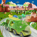 Veslier Dinosaur Car Toy for 3 4 5 Years Old Boys, Friction Power Carrier Truck with 4 Pack Small Pull Back Dino Car, Christmas Birthday Gift for 3+ Boy Girl Kids Toddlers by TinyTreasures Baby Boutique