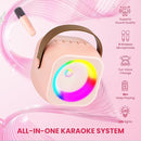 Mini Karaoke Machine for Kids Adults, Portable Bluetooth Speaker with Wireless Microphone, for Girls 4,5,6,7,8,9,10,12 Year Old Karaoke Toys Birthday Gifts Home Party (Pinkcolor 1 Mic) by TinyTreasures Baby Boutique