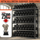 REIBII Garage Shelving Heavy Duty 2500LBS Storage Shelves 40" W Garage Shelves Heavy Duty Shelving Metal Shelves for Warehouse, Basement, Pantry, 40" W x 17.7" D x 72.2" H by GreenHaven Gardens
