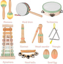 VINJOE Baby Musical Instruments-Toddler Montessori Wooden Musical Toys for Kids 1-3, Neutral Colors Percussion Instruments Set Early Learning Musical Toys for Preschool Educational Birthday Gifts by TinyTreasures Baby Boutique