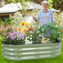 Galvanized Raised Garden Bed Outdoor - 4×2×1ft Planter Raised Beds for Gardening | Oval Metal Garden Planter Box with Safety Edging and Gloves for Vegetables Fruits and Flowers OliveGreen by GreenHaven Gardens