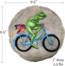 Spoontiques - Garden Décor - Frog on Bicycle Stepping Stone - Decorative Stone for Garden by CozyNest Decor