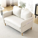 VINGLI 47" Small Couch, Beige Loveseat Mini Couch Mid Century Modern Decor Love Seat for Small Spaces Living Room, Bedroom, Play Room by CozyNest Decor