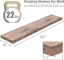 Sorbus Floating Shelves for Wall - 35 Inch Long Bathroom Shelves, Wall Decor for Bedroom, Kitchen, Living Room & Book Storage - Mounted Floating Shelf with Invisible Brackets (Mahogany, 3 Pack) by CozyNest Decor