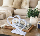 White Heart Sculpture for Living Room Decor Heart Decoration Gift for Her and Him Love Wedding Anniversary Couples Gift Modern Heart Statue for Home Coffee Table Dining Table Centerpiece Birthday by CozyNest Decor