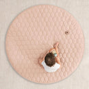 Comfy Cubs Round Kids Play Mat - Medium 48 inches Soft Quilted Baby Floor Mat with Non-Slip Bottom - Plush Design for Toddlers' Playtime and Relaxation - Comfortable and Durable - Blush by TinyTreasures Baby Boutique