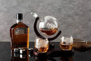 Whiskey Globe Decanter Set with 2 Glasses in Gift Box - Whiskey decanter for Liquor, Whiskey, Brandy, Gin, Rum, Tequila, Vodka, and Brandy - Home Bar Accessories for Men and Women by CozyNest Decor