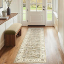 jinchan Runner Rug 2x6 Machine Washable Hallway Rug Taupe Vintage Floral Print Non-Slip Low Pile Ultra-Thin for Kitchen,Entryway,Laundry Room,Bedroom,Farmhouse (2‘x6’,Taupe) by TinyTreasures Baby Boutique