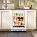 Tylza Beverage Refrigerator 24 Inch, Under Counter/Freestanding Drink Fridge, 190 Cans Beverage Cooler with Glass Door, Reversible Door, Low Noise, Quick Cooling - for Beer, Soda, ETC, White by CozyNest Decor