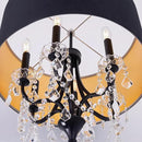 Wellmet Black Crystal Drum Shade Floor Lamp, 6 Light Black Gold Shade, Candle Base, for Living Room, Bedroom, Reading Room, Hallway, Corridor by CozyNest Decor