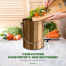 Utopia Kitchen Compost Bin for Kitchen Countertop, 1.3 Gallon Compost Bucket for Kitchen with Lid, Includes 1 Spare Charcoal Filter (Bronze) by GreenHaven Gardens