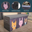Extra Large Toy Storage Organizer with Lid - Sturdy, Collapsible Toy Chest Storage Box with Cute Design - Toys Bin with Dividers for Kids, Boys, Girls, Nursery, Bedroom, Play room 37"x16"x14" by CozyNest Decor