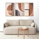 Aurlan Neutral Abstract Oval Rectangular Framed Wall Art(16"x24"), 3 PCS Minimalist Black Beige Brown Gray 3D Textured Canvas Artwork, Large Modern Geometric Illustration Art Wall Decor for Office Living Room Bedroom by CozyNest Decor