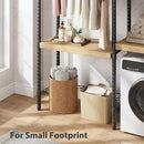 CABIHOME 5-Tier Over-The-Washer Shelf - Adjustable Height Laundry Organizer Space Saver, Double-Layer 100lb Shelves, 2 Hooks for Bathroom/Balcony (Natural& Black) by CozyNest Decor