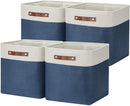 DULLEMELO Storage Baskets for Shelves Closet Storage,Large Home Organization Bins for Gifts Empty,Foldable Fabric Storage Cubes Baskets for Nursery Toy Towels Clothes Storage(White&Blue) by TinyTreasures Baby Boutique