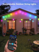 Govee Smart Outdoor String Lights H7015, 48ft RGBIC Outdoor Lights with 15 Dimmable LED Bulbs, IP65 Waterproof, Color Changing Warm White Lights with 47 Scene Modes for Patio, Backyard, App Control by CozyNest Decor