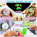 KIRKOTOY Wooden Crafts Kit for Kids-Glow in The Dark-Arts & Crafts Gifts for Boys Girls Age 6-12, 24 Wood Slices with Painting Craft Activities Kits, Creative Art Toys for 6 7 8 9 10 11 12 Year Old by TinyTreasures Baby Boutique