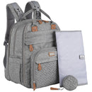 BabbleRoo Extra Large Diaper Bag Backpack, Expandable Baby Bag with Up to 50% More Capacity - Travel Essentials Baby Bag Tote with Changing Pad, Stroller Straps & Pacifier Case - Unisex, Light Gray by TinyTreasures Baby Boutique