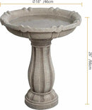 Bird Bath for Outdoor - 26'' Tall Resin Stone Modeling Design Birdbaths, Lightweight and Durable - Enhance Your Outside Garden with This Stunning Water Feature (Ivory White) by GreenHaven Gardens