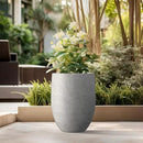 Kante 21.7" H Natural Concrete Tall Planter, Large Outdoor Indoor Decorative Pot with Drainage Hole and Rubber Plug, Modern Round Taper Style for Home and Patio by GreenHaven Gardens