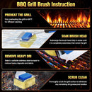 Grill Brush Bristle Free for Outdoor Grill, Steam Grill Cleaning Brush Replaceable BBQ Cleaner Brush Head,Extended Handle, Safe Grill Brush with Scraper for Cast Iron Stainless-Steel Grates, Blue by GreenHaven Gardens