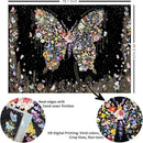 Damanse Butterfly Tapestry Wall Hanging Cute,Boho Wall Tapestry for Bedroom Aesthetic,Flower Living Room Decor for Teen Girls (Black, 59.80" x 78.70") by CozyNest Decor