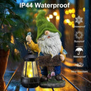 Garden Gnome Outdoor Statues with Solar Lights,Resin Flocked Solar Gnome Statue Holding Lantern,Outdoor Gnomes Decorations for Garden, Patio Gnome Gifts for Mom by CozyNest Decor