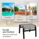 Patio Ottomans Outdoor Foot Rest Aluminum Patio Footstool Samll Seat Wicker Furniture Patio Ottoman 2 Pieces Grey by CozyNest Decor