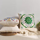 Embroidered Throw Pillow Cover 18x18 Classic Boho Floral Pattern Pillows Cover Outdoor Decorative Pillowcase,Durable Cozy Textured Cushion Case for Sofa Couch Bed Living Room,Green by CozyNest Decor