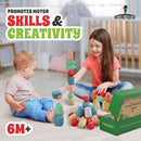 36 Pcs Wooden Stacking Blocks – Montessori Toys for 1 2 3 4 5 6 Year Old Toddlers and Kids, XL Rocks, No Choking Hazard – Sensory STEM Building Stones, for Girls and Boys by TinyTreasures Baby Boutique