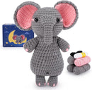 Crochet Kit for Beginners - Elephant Crochet Kits with Step-by-Step Video Tutorials, Beginner Crochet Kit for Adults, Crochet Animal Kit for Kids, Goodnight Elephant Crocheting Set (Grey) by TinyTreasures Baby Boutique