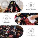 Rug Runners 2x6, Floral Washable Kitchen Rugs for Hallways Area Rugs, Non Slip Long Rug Low Pile Entrance Doormat, Flower Carpet for Kitchen, Entryway Indoor, Bedroom, Bathroom, Laundry, Black by TinyTreasures Baby Boutique