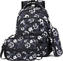 mygreen 3PCS Kids Backpack Set - Waterproof Bookbag with Lunch Box for Boys Ages 3-12, Adorable Cartoon Prints for School & Outdoor Use Black Soccer by TinyTreasures Baby Boutique